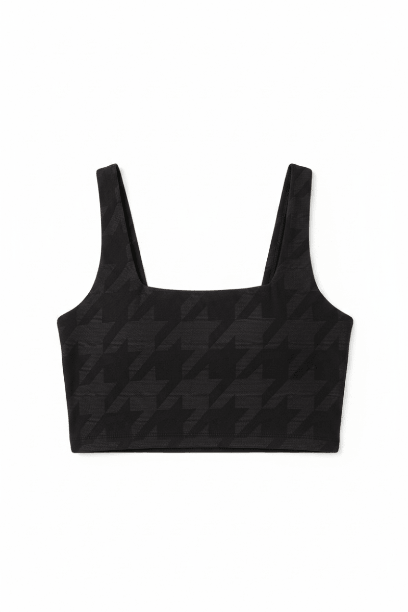 Shop Beach Riot Beach Riot Katya Houndstooth Crop Gym Top Crop Top for women – premium loungewear and festival fashion at Spoiled Brat