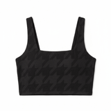 Shop Beach Riot Beach Riot Katya Houndstooth Crop Gym Top Crop Top for women – premium loungewear and festival fashion at Spoiled Brat