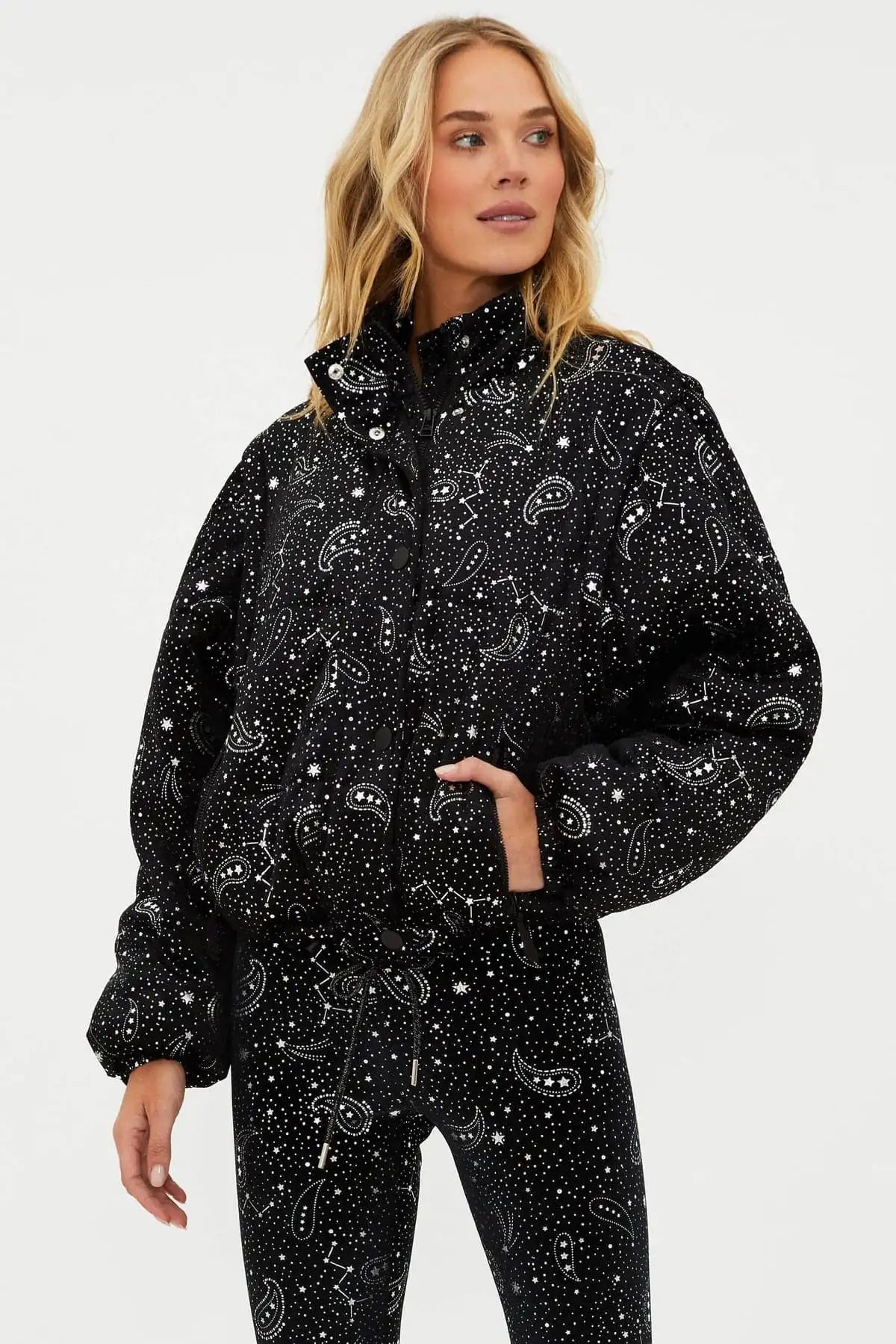 Beach Riot Kris Convertible Shooting Stars Puffer Jacket - Spoiled Brat
