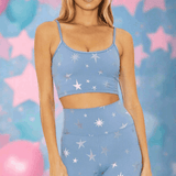 Shop Beach Riot Beach Riot Libby Winter Star Gym Crop Top as seen on Malin Andersson Crop Top for women – premium loungewear and festival fashion at Spoiled Brat