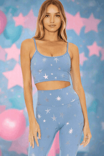 Shop Beach Riot Beach Riot Libby Winter Star Gym Crop Top as seen on Malin Andersson Crop Top for women – premium loungewear and festival fashion at Spoiled Brat