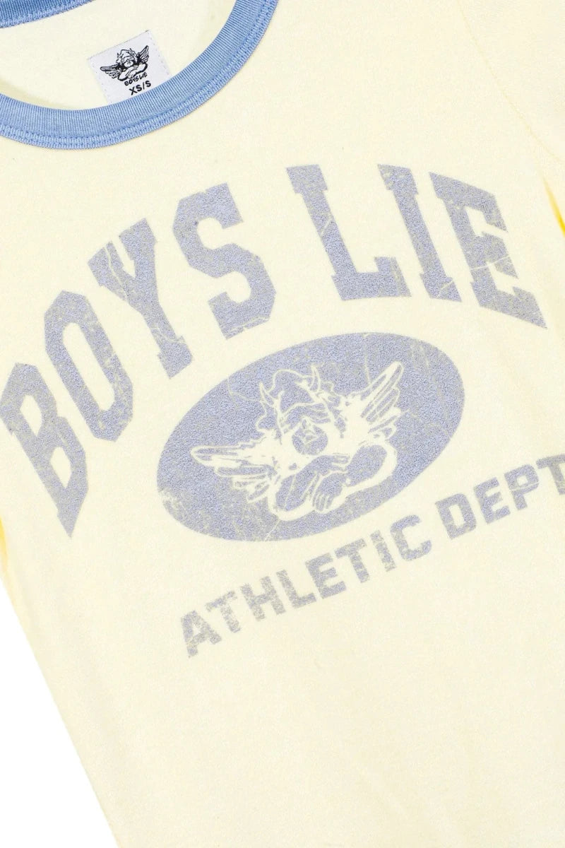 Shop Boys Lie Boys Lie Athletic Dept V3 Baby Tee T-Shirt for women – premium loungewear and festival fashion at Spoiled Brat