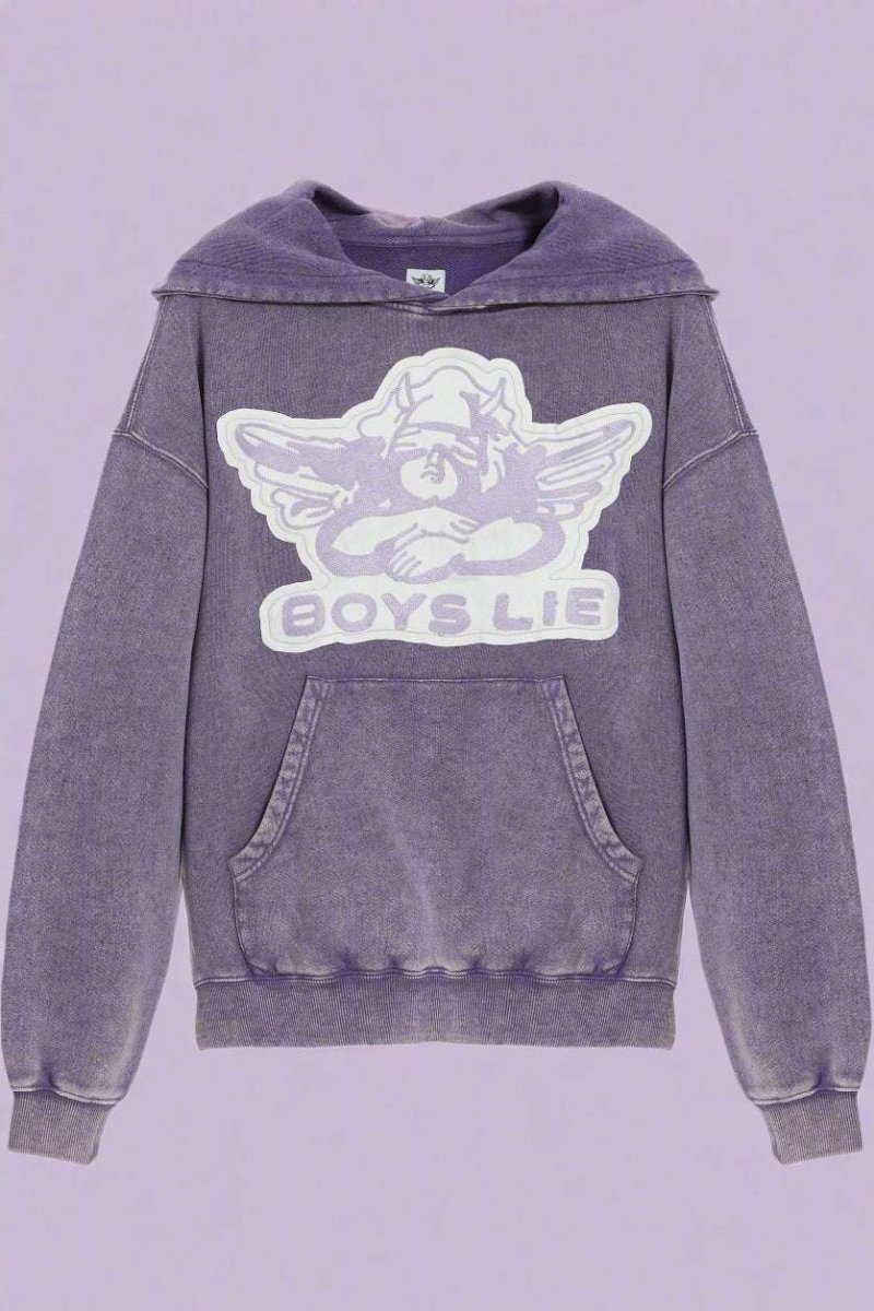 Shop Boys Lie Boys Lie Aura Let Love Guide My Way Racer Hoodie Hooded Sweatshirt for women – premium loungewear and festival fashion at Spoiled Brat