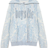 Shop Boys Lie Boys Lie Blue Manhunt Racer Hoodie as seen on Olivia Attwood Hooded Sweatshirt for women – premium loungewear and festival fashion at Spoiled Brat