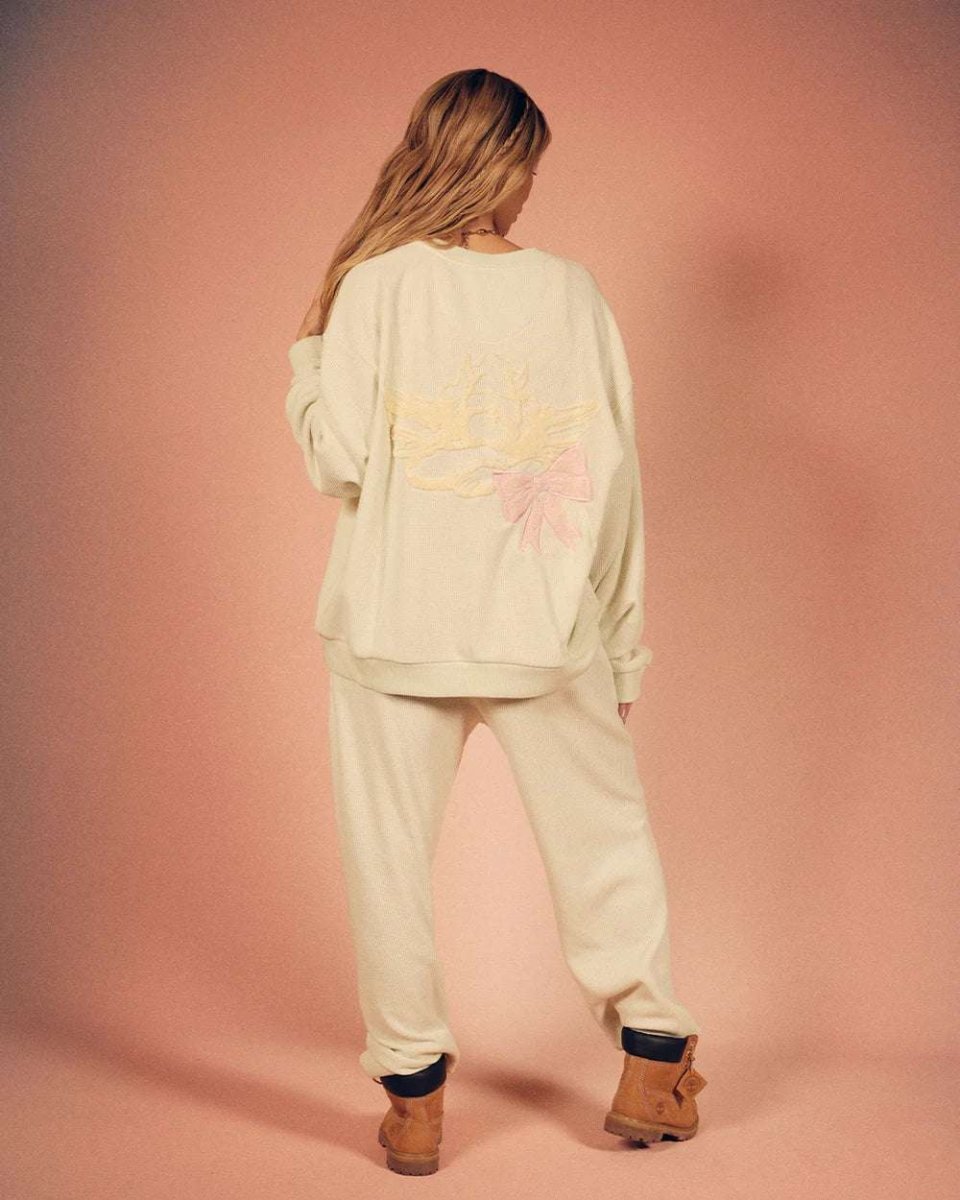 Shop Boys Lie Boys Lie Bows Kara Crewneck Sweater as seen on Chloe brockett Sweater for women – premium loungewear and festival fashion at Spoiled Brat
