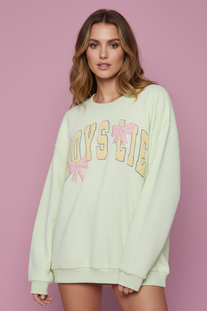 Boys Lie Bows Kara Crewneck Sweater as seen on Chloe brockett - Spoiled Brat
