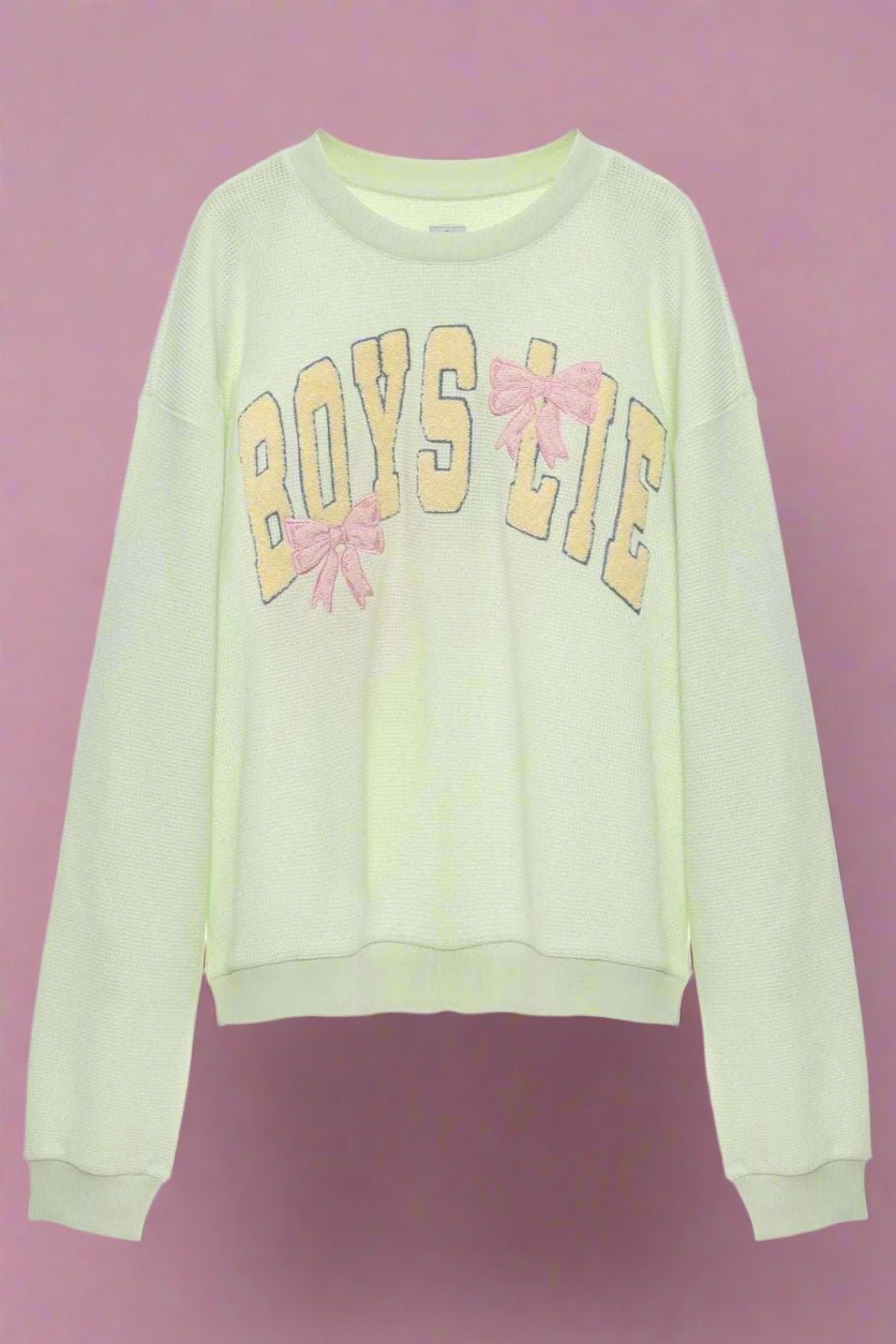 Shop Boys Lie Boys Lie Bows Kara Crewneck Sweater Sweater for women – premium loungewear and festival fashion at Spoiled Brat