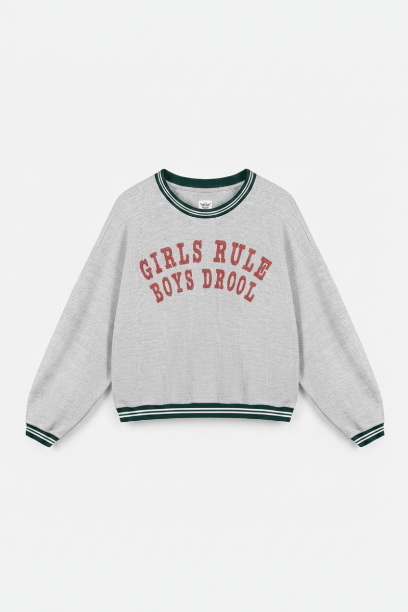 Shop Boys Lie Boys Lie Girls Rule Boys Drool Kara Crewneck Sweater Sweater for women – premium loungewear and festival fashion at Spoiled Brat