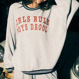 Shop Boys Lie Boys Lie Girls Rule Boys Drool Kara Crewneck Sweater Sweater for women – premium loungewear and festival fashion at Spoiled Brat