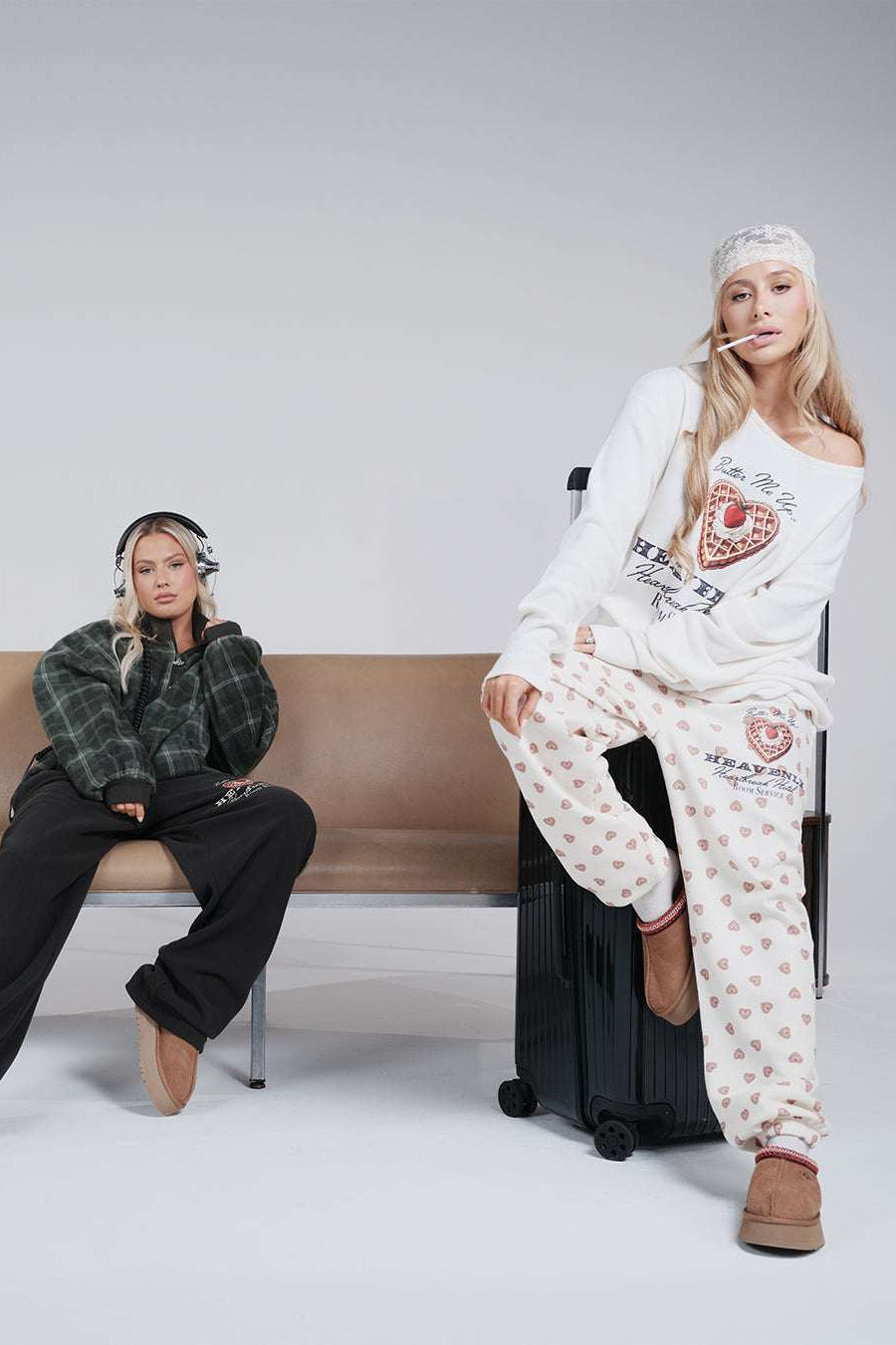 Shop Boys Lie Boys Lie Heavenly Room Service PJ Printed Kimmy Pants as seen on Megan Fox Jogger Bottoms for women – premium loungewear and festival fashion at Spoiled Brat