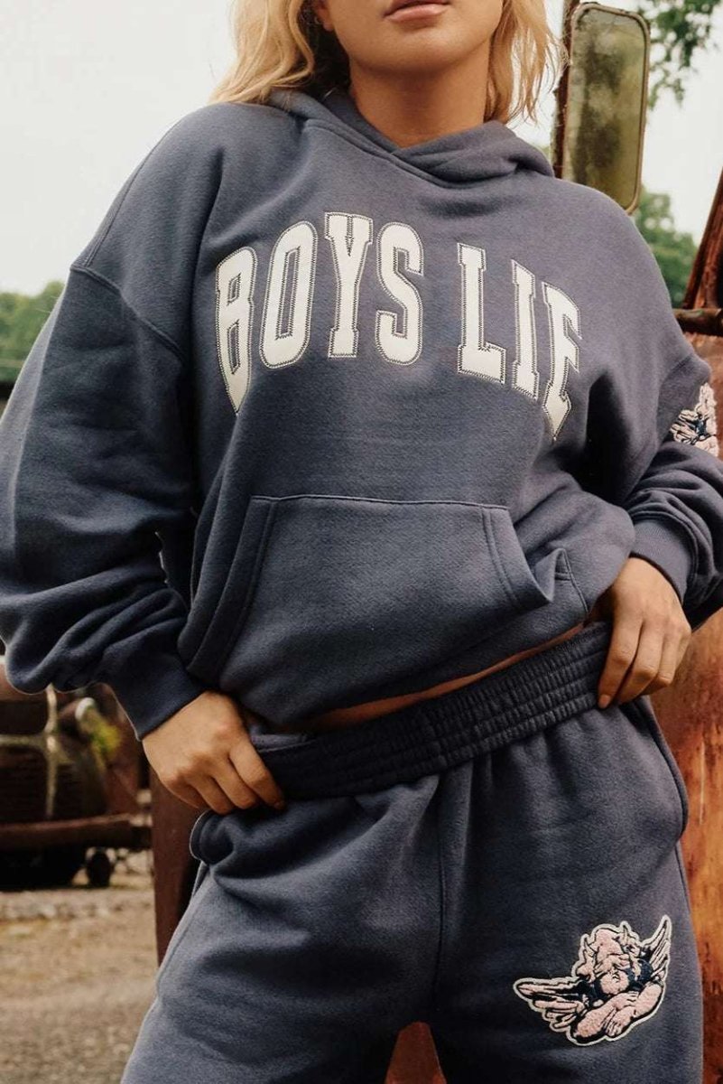 Shop Boys Lie Boys Lie In Too Deep Racer Hoodie as seen on Olivia Attwood Hooded Sweatshirt for women – premium loungewear and festival fashion at Spoiled Brat