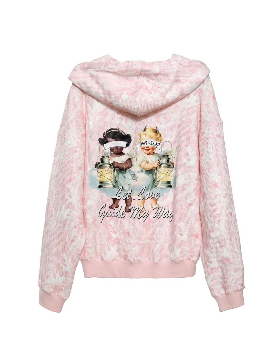Shop Boys Lie Boys Lie Let Love Guide My Way Rhinestone Racer Hoodie as seen on Olivia Attwood Hooded Sweatshirt for women – premium loungewear and festival fashion at Spoiled Brat