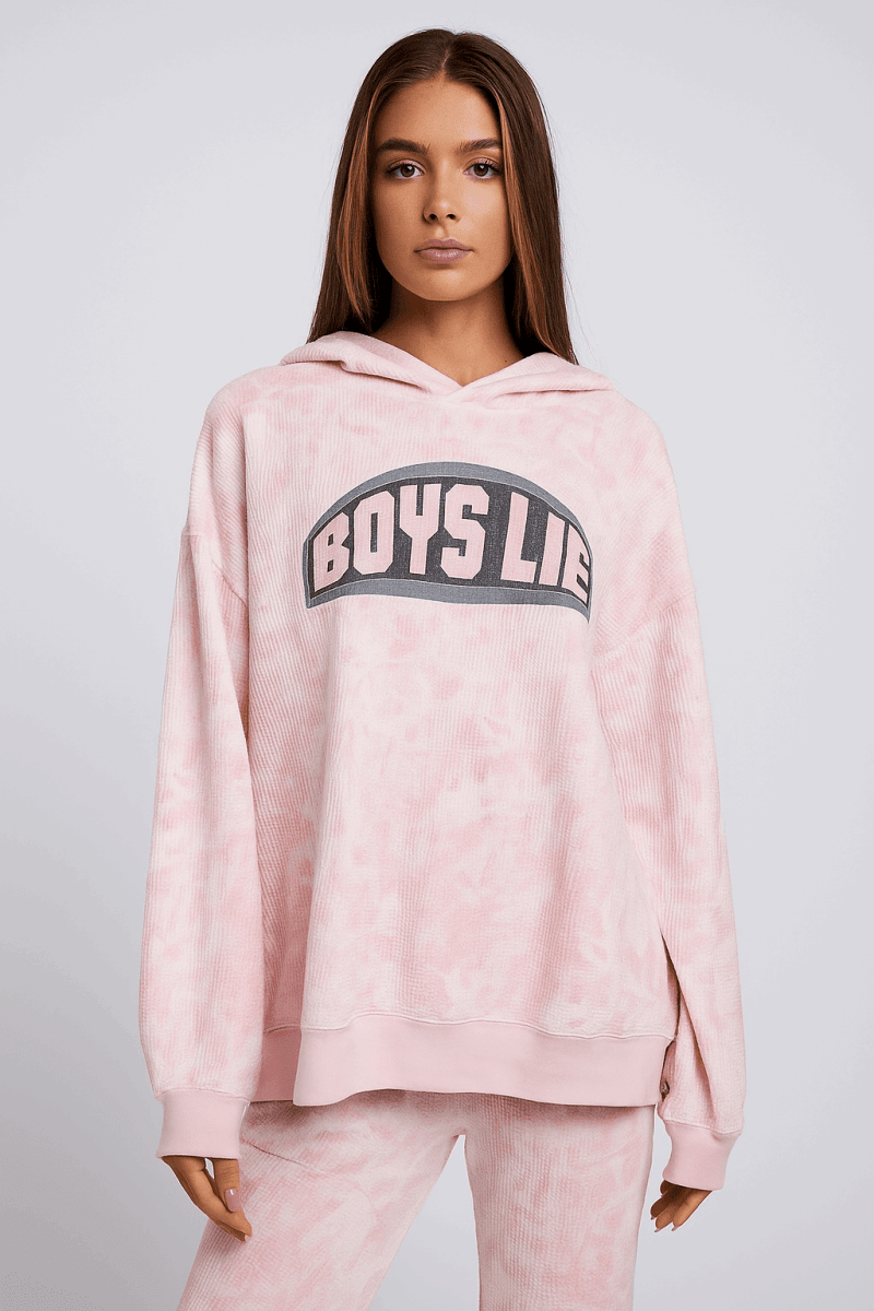 Shop Boys Lie Boys Lie Let Love Guide My Way Rhinestone Racer Hoodie as seen on Olivia Attwood Hooded Sweatshirt for women – premium loungewear and festival fashion at Spoiled Brat