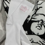 Shop Boys Lie Boys Lie Pink Logo Socks Socks for women – premium loungewear and festival fashion at Spoiled Brat
