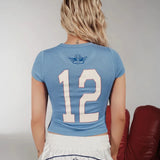 Shop Boys Lie Boys Lie Sporting Blues Baby Tee T-Shirt for women – premium loungewear and festival fashion at Spoiled Brat