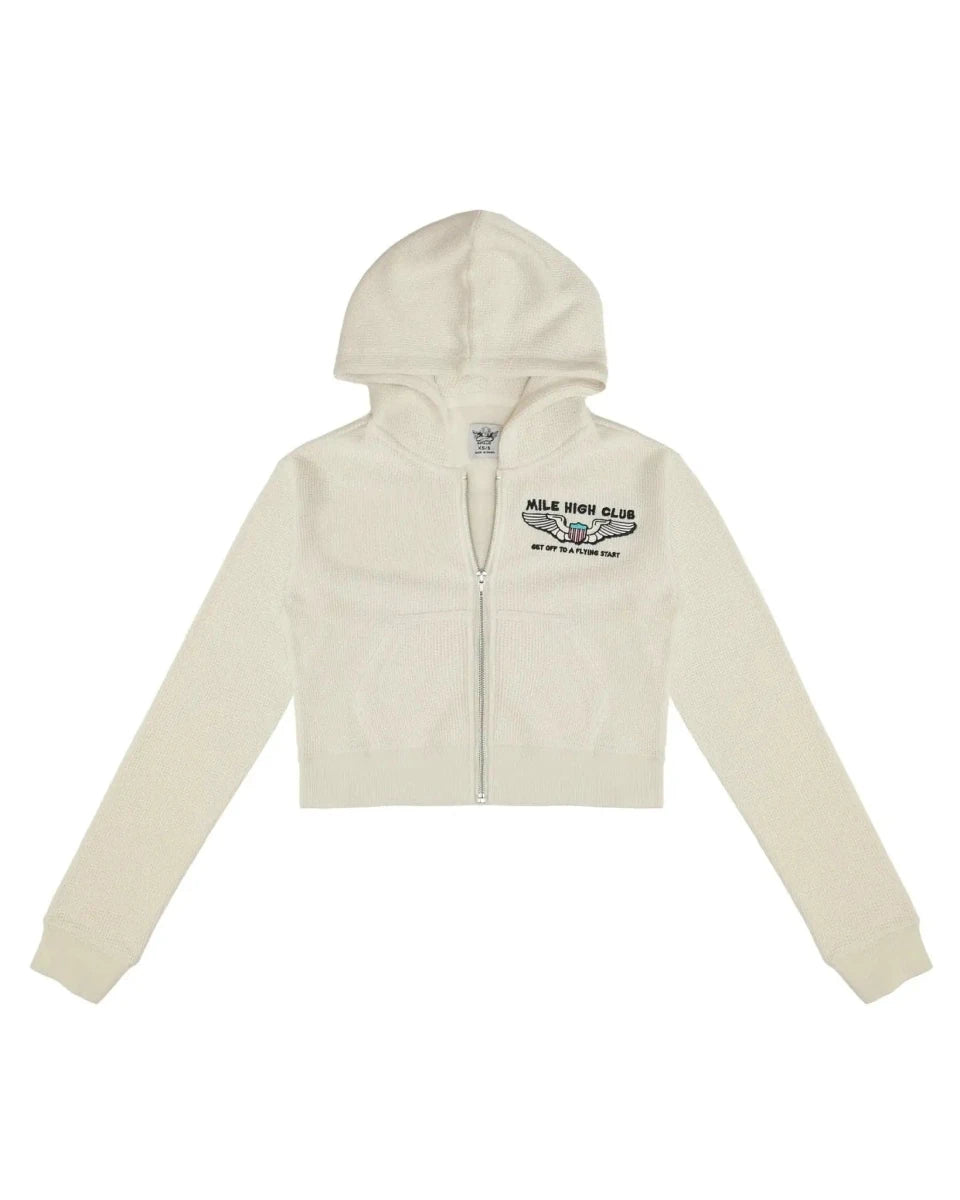 Shop Boys Lie Boys Lie Spread Your Wings Thermal Zip Up Hoodie Hooded Sweatshirt for women – premium loungewear and festival fashion at Spoiled Brat