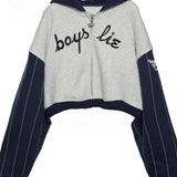 Shop Boys Lie Boys Lie The Big Leaguer Alex Zip up Hoodie Zip Up Hoodie for women – premium loungewear and festival fashion at Spoiled Brat