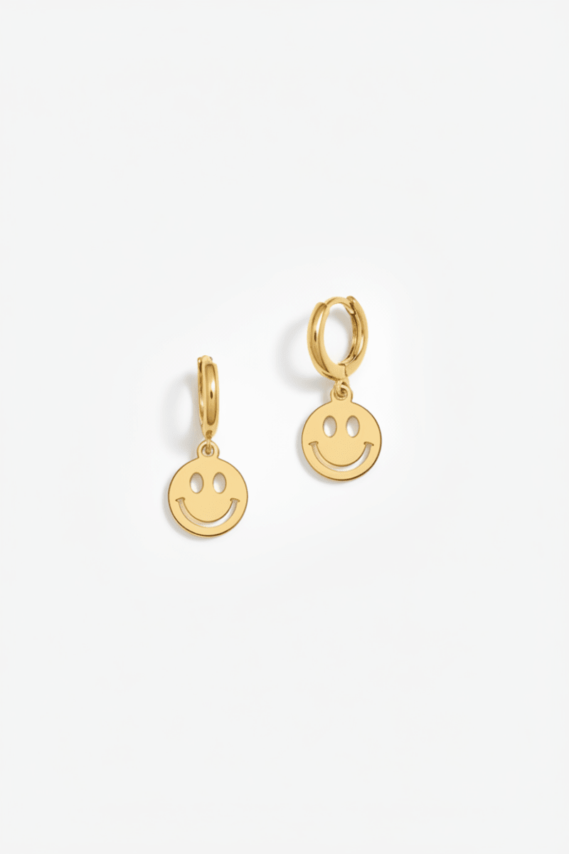 Shop Bracha Bracha Smiley Huggies Gold Hoop Earrings Earrings for women – premium loungewear and festival fashion at Spoiled Brat