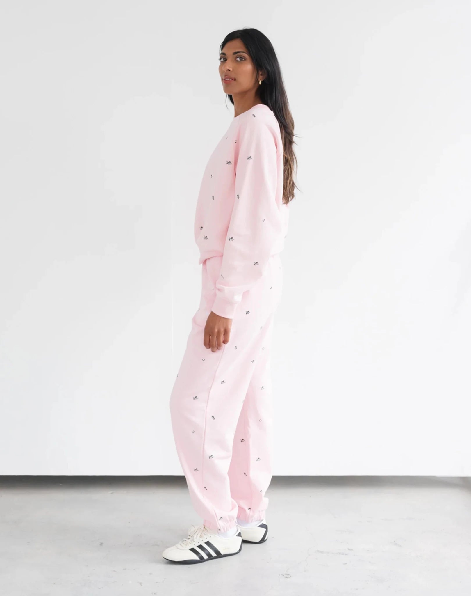 Shop Brunette The Label Brunette The Label "Be Kind" All Over Floral Perfect Crew Sweater Sweater for women – premium loungewear and festival fashion at Spoiled Brat