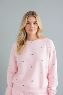 Brunette The Label "Be Kind" All Over Floral Perfect Crew Sweater - Spoiled Brat