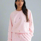 Shop Brunette The Label Brunette The Label "Be Kind" All Over Floral Perfect Crew Sweater Sweater for women – premium loungewear and festival fashion at Spoiled Brat