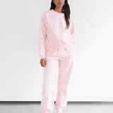 Shop Brunette The Label Brunette The Label "Be Kind" All Over Floral Perfect Crew Sweater Sweater for women – premium loungewear and festival fashion at Spoiled Brat