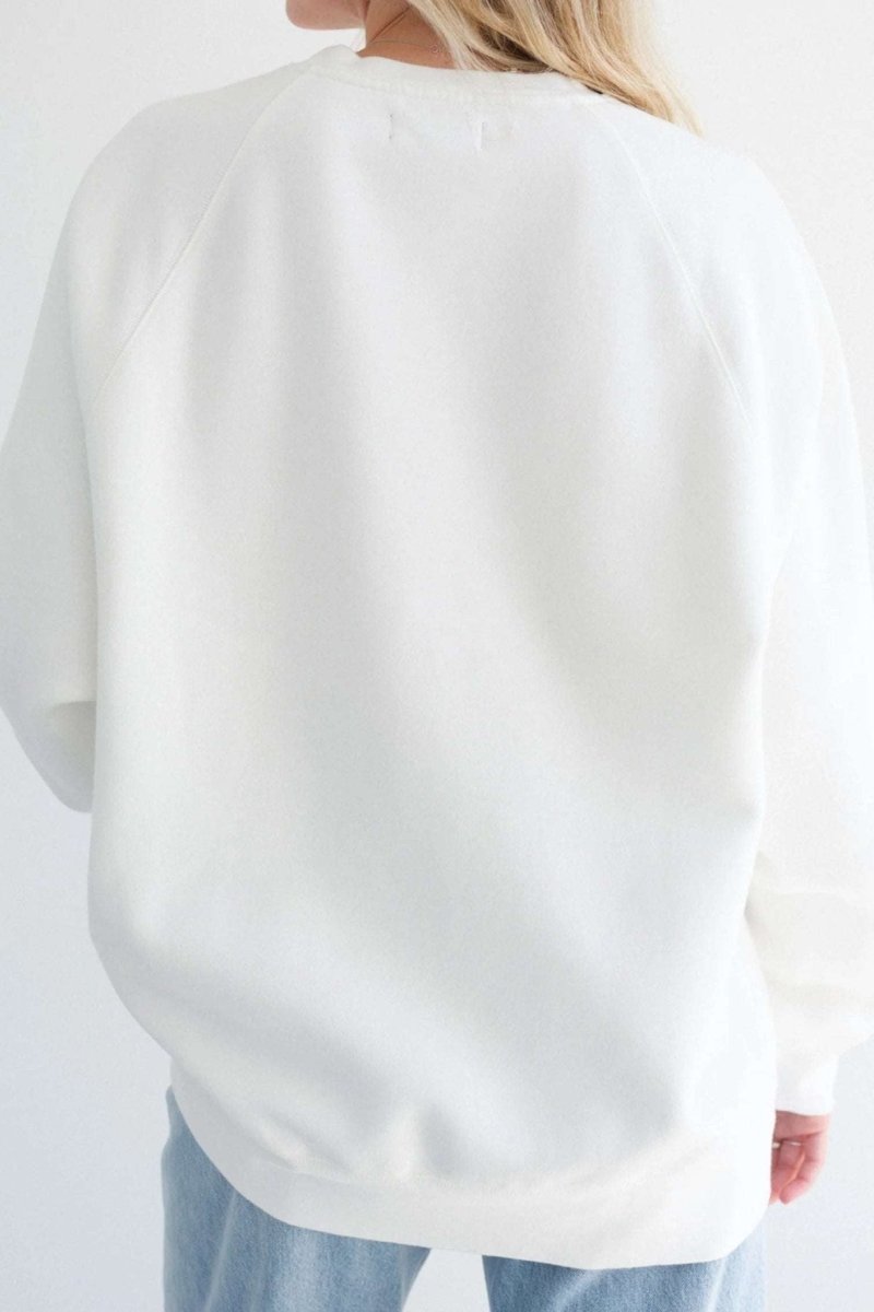 Shop Brunette The Label Brunette The Label "Blonde" Varsity Hair Colour Not Your Boyfriend's Crew Sweater Sweater for women – premium loungewear and festival fashion at Spoiled Brat