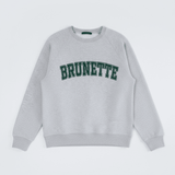 Shop Brunette The Label Brunette The Label "Brunette" Grey Varsity Hair Colour Not Your Boyfriend's Crew Sweater for women – premium loungewear and festival fashion at Spoiled Brat
