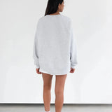 Shop Brunette The Label Brunette The Label "Brunette" Grey Varsity Hair Colour Not Your Boyfriend's Crew Sweater for women – premium loungewear and festival fashion at Spoiled Brat