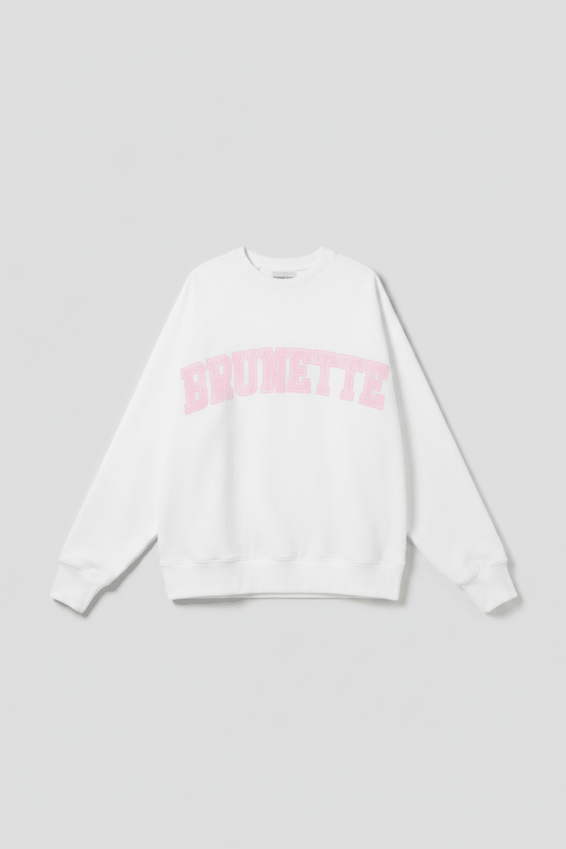 Shop Brunette The Label Brunette The Label "Brunette" Varsity Hair Colour Not Your Boyfriend's Crew Sweater Sweater for women – premium loungewear and festival fashion at Spoiled Brat