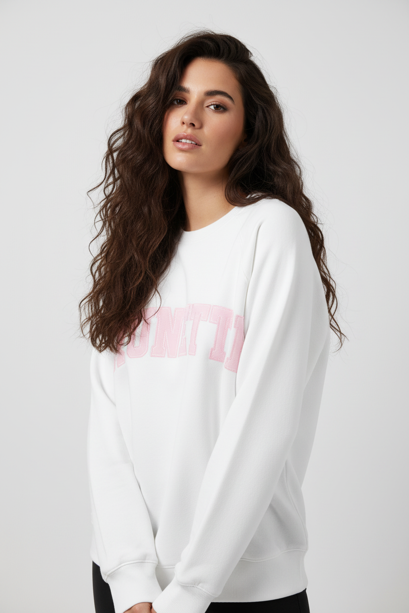 Brunette The Label "Brunette" Varsity Hair Colour Not Your Boyfriend's Crew Sweater - Spoiled Brat