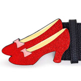 Shop Buckle Down Products Buckle Down Wizard Of Oz Ruby Slippers Enamel Belt Belt for women – premium loungewear and festival fashion at Spoiled Brat