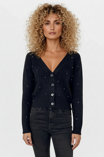CHRLDR All Over Diamonds Cropped Cardigan Sweater - Spoiled Brat
