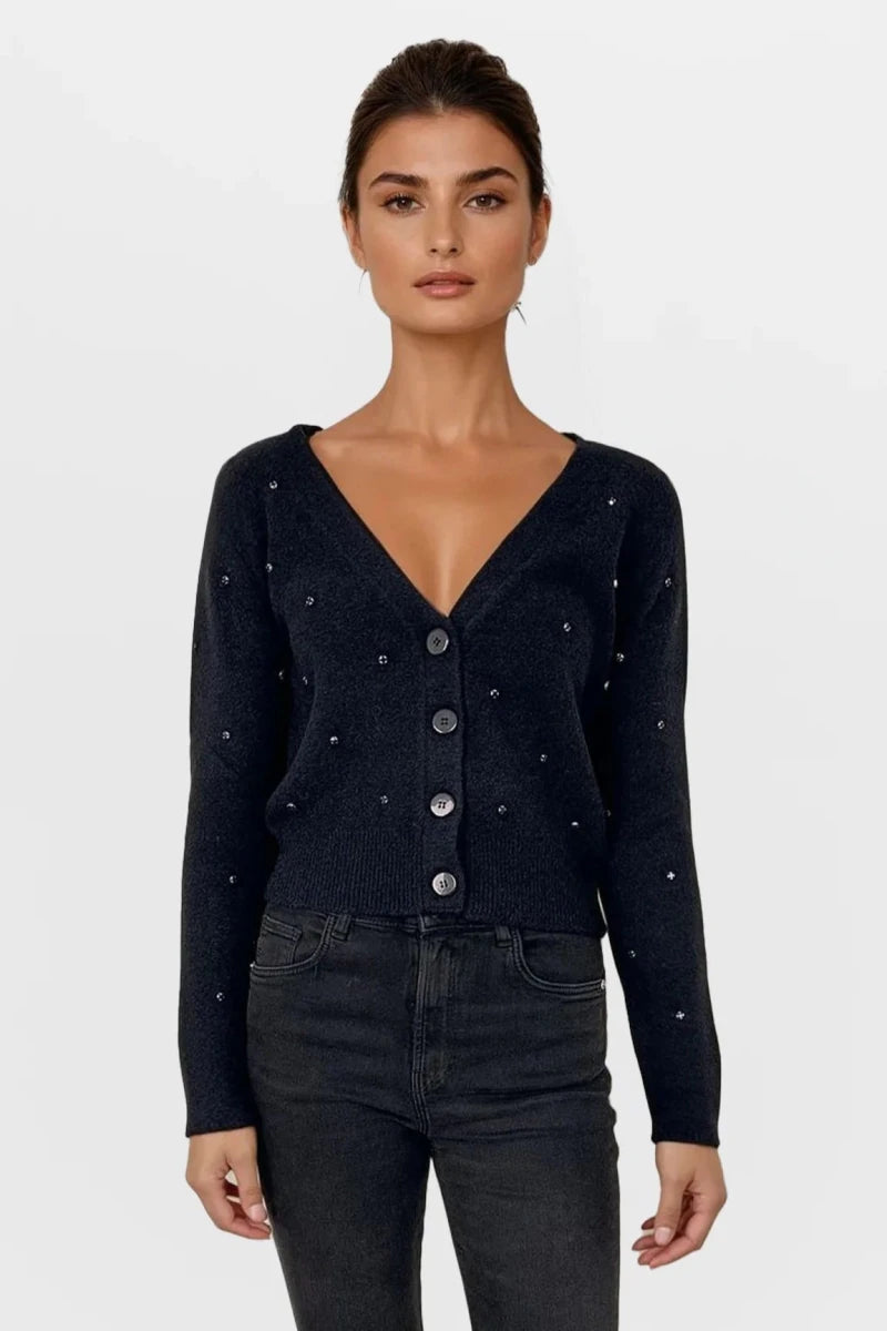 Shop CHRLDR CHRLDR All Over Diamonds Cropped Cardigan Sweater Cardigan for women – premium loungewear and festival fashion at Spoiled Brat