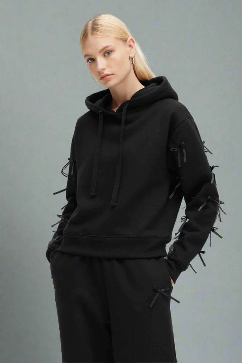 Shop CHRLDR CHRLDR Molly Bows Hoodie Hoodie for women – premium loungewear and festival fashion at Spoiled Brat