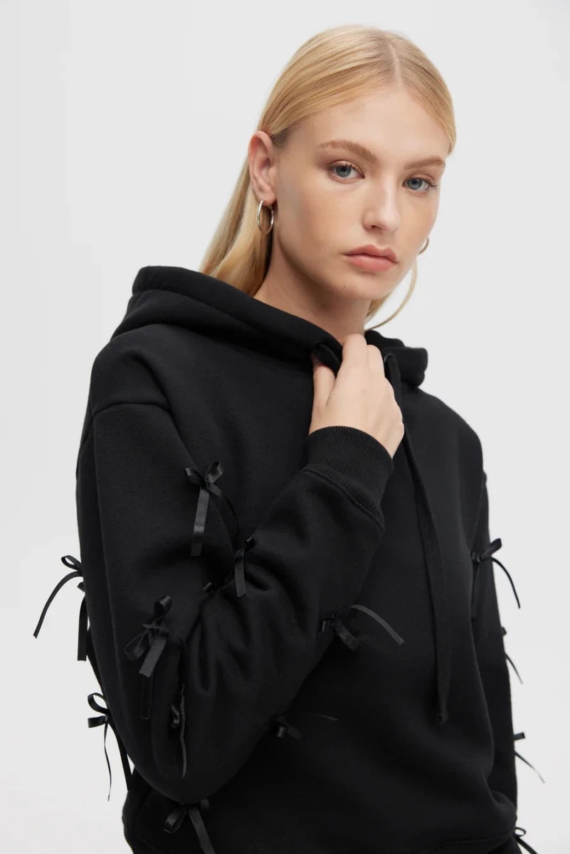 Shop CHRLDR CHRLDR Molly Bows Hoodie Hoodie for women – premium loungewear and festival fashion at Spoiled Brat