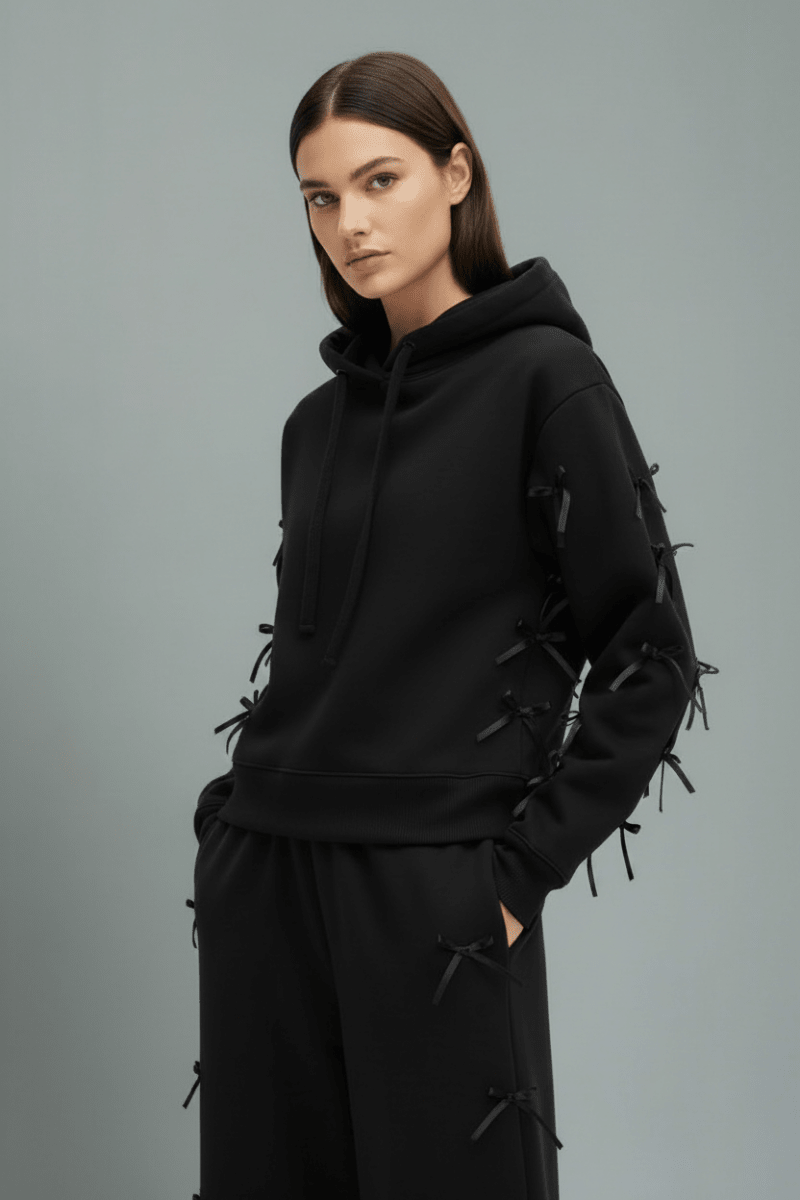 Shop CHRLDR CHRLDR Molly Bows Hoodie Hoodie for women – premium loungewear and festival fashion at Spoiled Brat