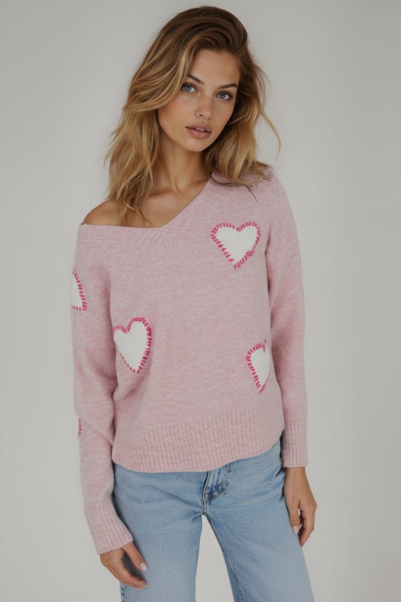 Shop CHRLDR CHRLDR Sweetheart V Neck Perfect Sweater Jumper for women – premium loungewear and festival fashion at Spoiled Brat