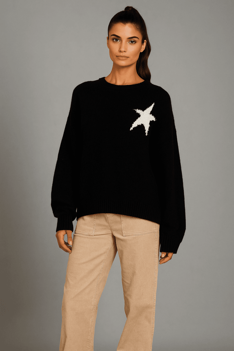 Shop CHRLDR CHRLDR Sylvie Star Patch Perfect Sweater Jumper for women – premium loungewear and festival fashion at Spoiled Brat