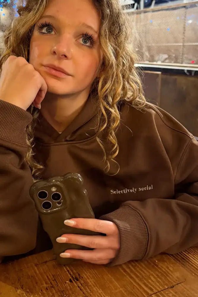 Shop Coconut Lane Coconut Lane Feelings "Selectively Social" Hoodie Hoodie for women – premium loungewear and festival fashion at Spoiled Brat