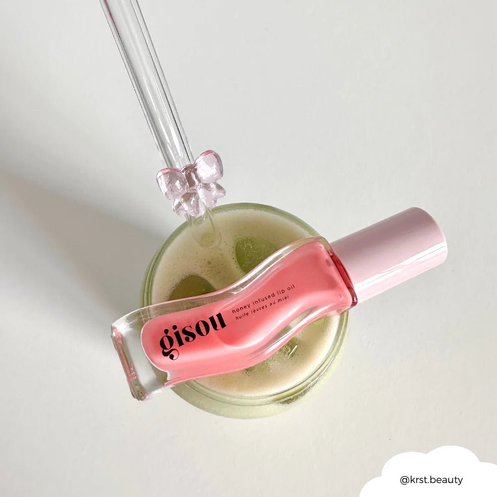 Coconut Lane Glass Straw with Pink Bows - Spoiled Brat