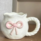 Shop Coconut Lane Coconut Lane Pink Bow Mug Mug for women – premium loungewear and festival fashion at Spoiled Brat