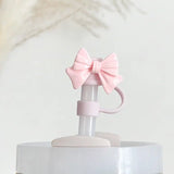 Shop Coconut Lane Coconut Lane Pink Bow Straw Cover Water Bottle for women – premium loungewear and festival fashion at Spoiled Brat