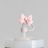 Shop Coconut Lane Coconut Lane Pink Bow Straw Cover Water Bottle for women – premium loungewear and festival fashion at Spoiled Brat