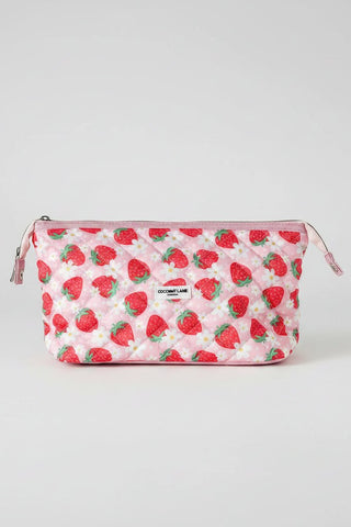 Shop Coconut Lane Coconut Lane Quilted Berry Cute Expandable Cosmetic Bag Cosmetic Case for women – premium loungewear and festival fashion at Spoiled Brat