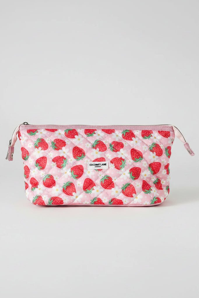 Shop Coconut Lane Coconut Lane Quilted Berry Cute Expandable Cosmetic Bag Cosmetic Case for women – premium loungewear and festival fashion at Spoiled Brat