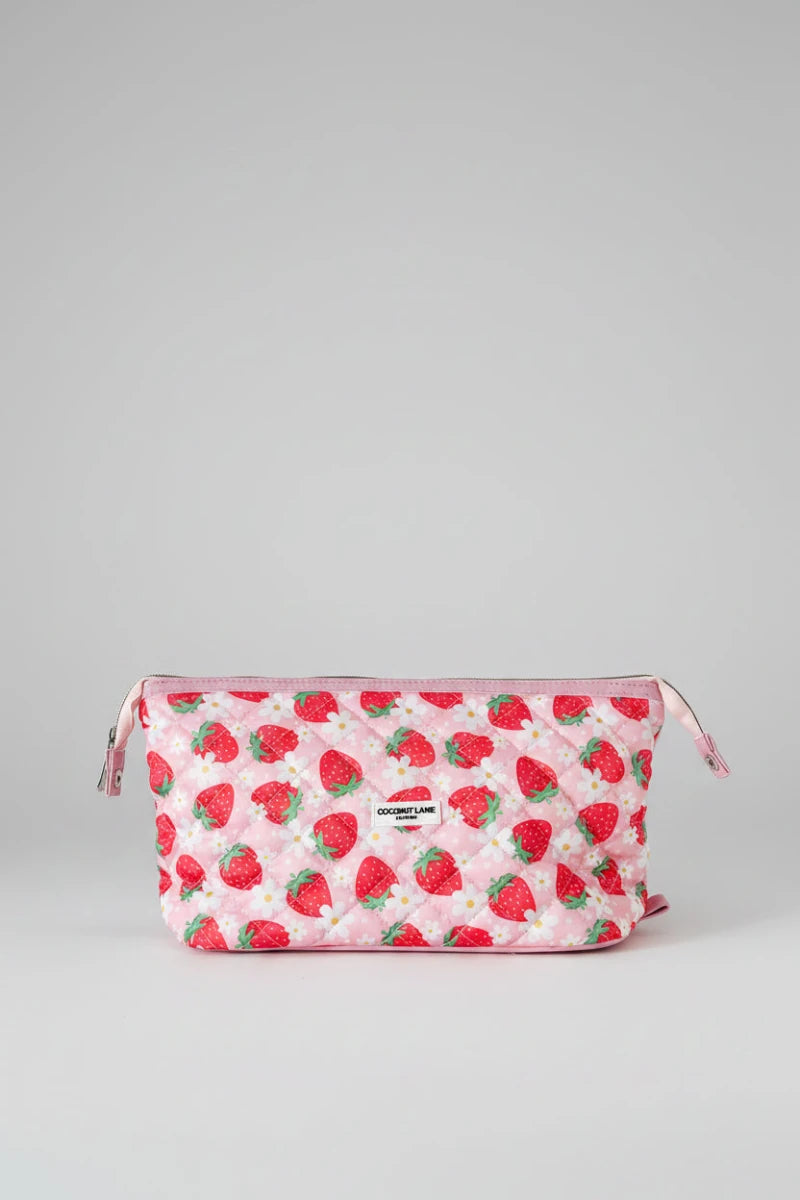 Shop Coconut Lane Coconut Lane Quilted Berry Cute Expandable Cosmetic Bag Cosmetic Case for women – premium loungewear and festival fashion at Spoiled Brat