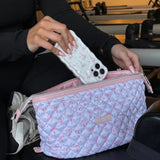 Shop Coconut Lane Coconut Lane Quilted Dainty Bows Expandable Cosmetic Bag Cosmetic Case for women – premium loungewear and festival fashion at Spoiled Brat