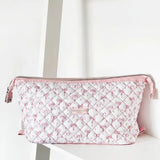 Shop Coconut Lane Coconut Lane Quilted Dainty Bows Expandable Cosmetic Bag Cosmetic Case for women – premium loungewear and festival fashion at Spoiled Brat