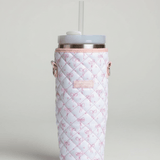 Shop Coconut Lane Coconut Lane Quilted Dainty Bows Tumbler Carry Case Water Bottle for women – premium loungewear and festival fashion at Spoiled Brat